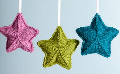 How to knit star ornaments