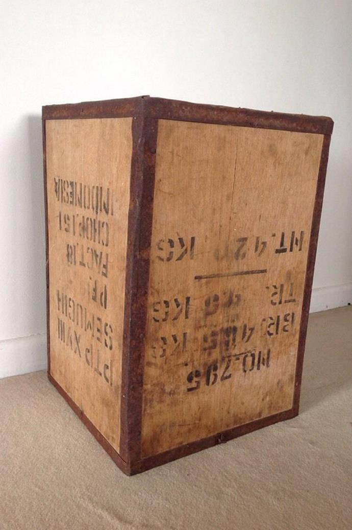 A vintage wooden tea chest will give a lived-in look to any room. A pigeon pair will make perfect bedside tables. [Vintage tea chest, $40, via eBay](http://www.ebay.com.au/itm/rustic-vintage-wooden-tea-crate-side-table-/311559330339). 