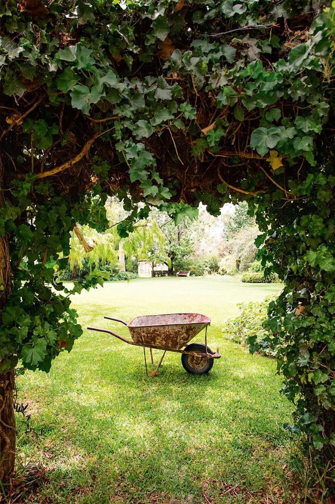 The couple raised their daughters, Annabel and Victoria, on their bucolic property, where [ivy archways curl](https://www.homestolove.com.au/the-best-climbing-plants-and-how-to-grow-them-5423|target="_blank"). "It was very special watching the girls discover the same nooks and hidey-holes as my brothers and I did," Hugh says.