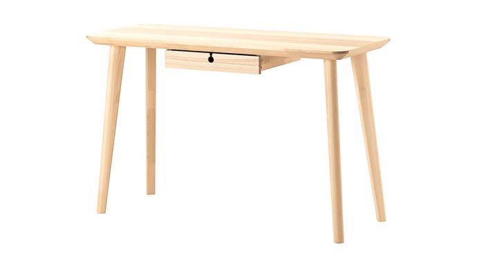 **'Lisabo' desk, $199, [IKEA](https://www.ikea.com/au/en/p/lisabo-desk-ash-veneer-10361746/|target="_blank"|rel="nofollow").**

With a birch veneer table top, this design follows a sustainable approach to produce homewares from recyclable and renewable materials. For the warmth, texture and durability of natural timber, it's hard to look past this award-winning piece.