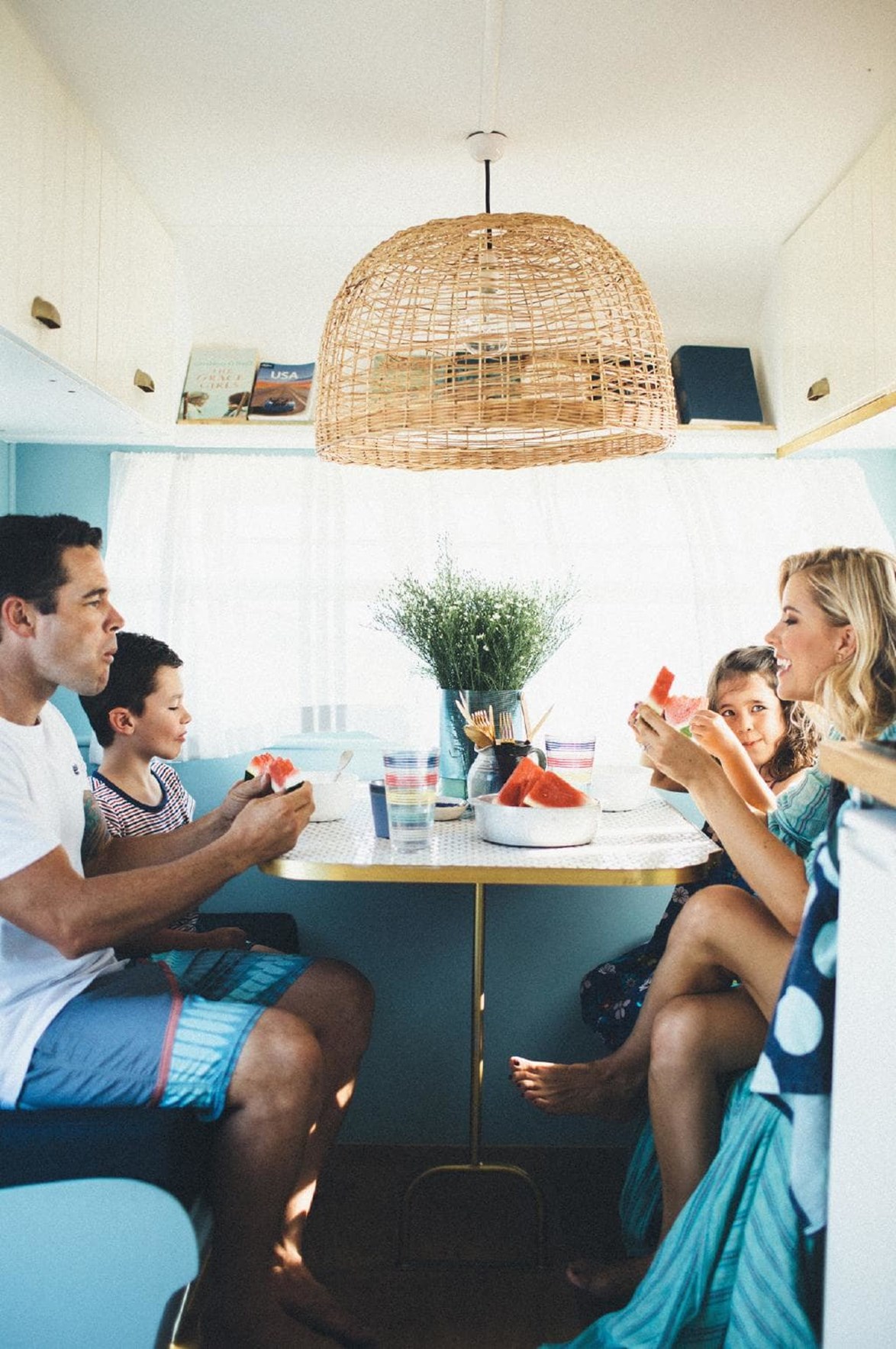 The family of four outgrew their first beloved caravan 'Millie'. *Photo:* Carly Brown