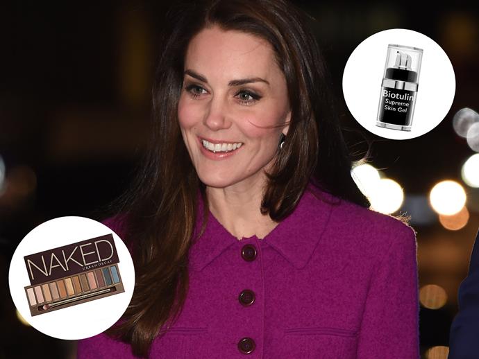 When Duchess Kate caught up with the then-First Lady Michelle Obama, she shared a few beauty tips, recommending Biotulin Supreme Skin Gel which is a natural alternative to Botox, as well as the her favourite eyeshadows - the cult Naked Palette. [Biotulin Supreme Skin Gel, $104, Biotulin](http://biotulin.co.nz/product/biotulin-supreme-skin-gel/|target="_blank"|rel="nofollow") and [Urban decay Naked Palette, $83, Mecca](http://mecca.com.au/urban-decay/naked-eyeshadow-palette/I-021109.html|target="_blank"|rel="nofollow").