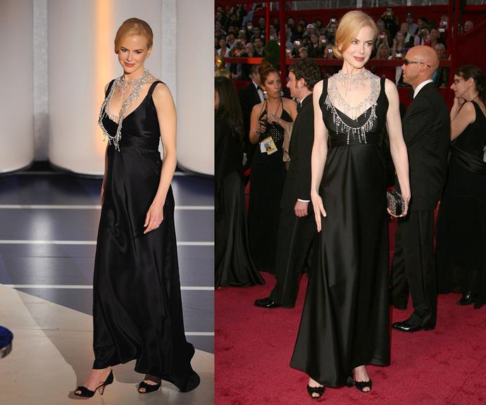 **Best Way To Turn A Regular Gown Into A Winning Maternity Frock...** In 2008, our golden girl, [Nicole Kidman](http://www.nowtolove.com.au/celebrity/celeb-news/nicole-kidman-on-her-caring-nature-5893) took Oscars maternity-wear to stylish new heights with this black floor-sweeper.
