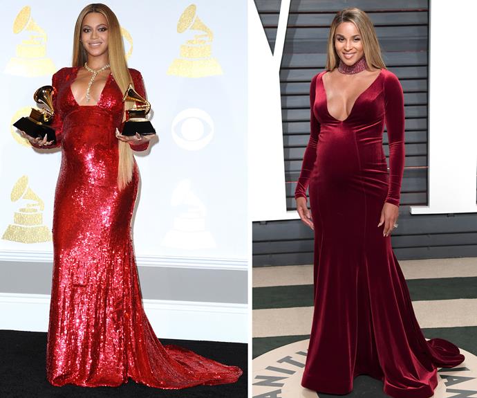 When Beyoncé won her two [Grammy awards](http://www.nowtolove.com.au/fashion/red-carpet/the-2017-grammy-awards-34089) earlier this year, she chose a figure-hugging, red sequin dress for the occasion. Ciara chose a similar silhouette (and colour!) for the [Oscars after party](http://www.nowtolove.com.au/fashion/red-carpet/best-oscars-2017-after-party-looks-35474), and who can blame her? This style is clearly a winner.