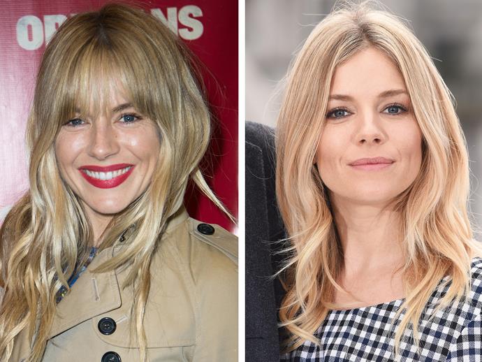 Fringes can also make you look youthful (we're talking cute here), as proven by Sienna Miller.