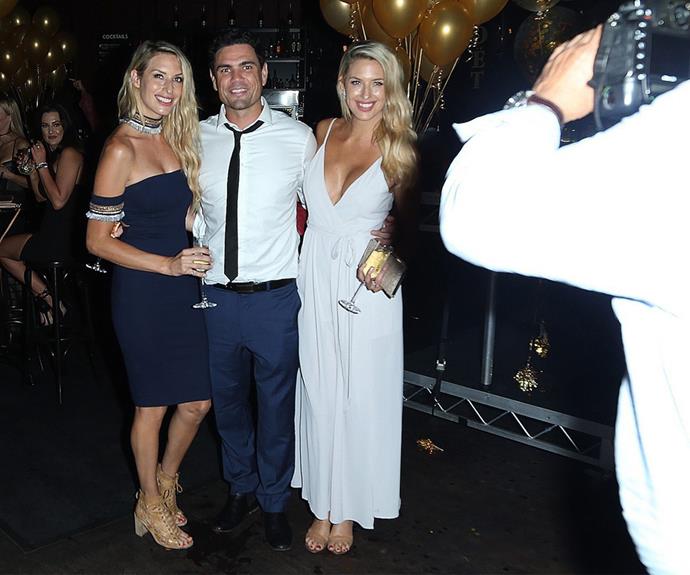 The trio hammed it up for the cameras as they stepped out at the Voyeur Bar in Subiaco, Perth.