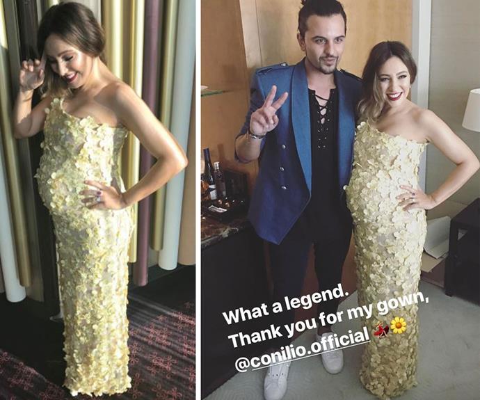 Looking like a total boss there, Zoe Foster Blake! The pregnant author is a dream in this custom-made Con Ilo dress.