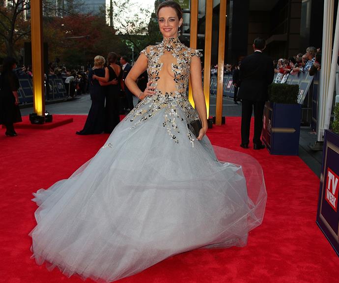 *Home and Away* star Penny McNamee works an elegant silhouette in this floating number.