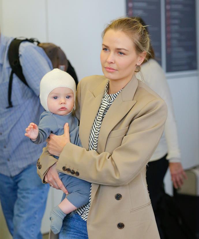 This is the very time the model has stepped out in public with her baby.