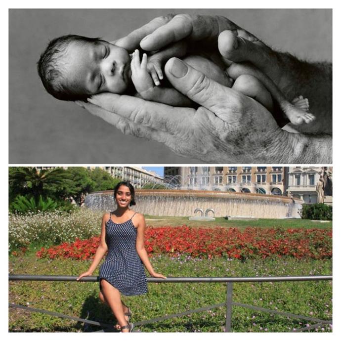 "Wow! Happy 23rd birthday to beautiful Maneesha, who I photographed in 1993 in a NICU Unit in Auckland, New Zealand. At the time of the shoot Maneesha weighed 2.2lb (just under 1kg) - she was born at 28 weeks gestation (weighing 680g/a little under 1.5lb)," Geddes [shared](https://www.instagram.com/p/BMUnQSFgAp8/?taken-by=annegeddesofficial).