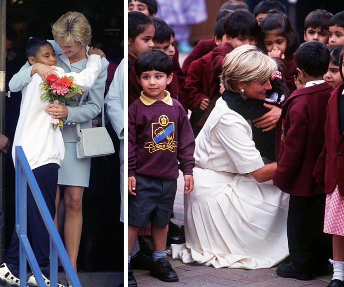 "Hugs can do great amounts of good – especially for children," Diana once said.