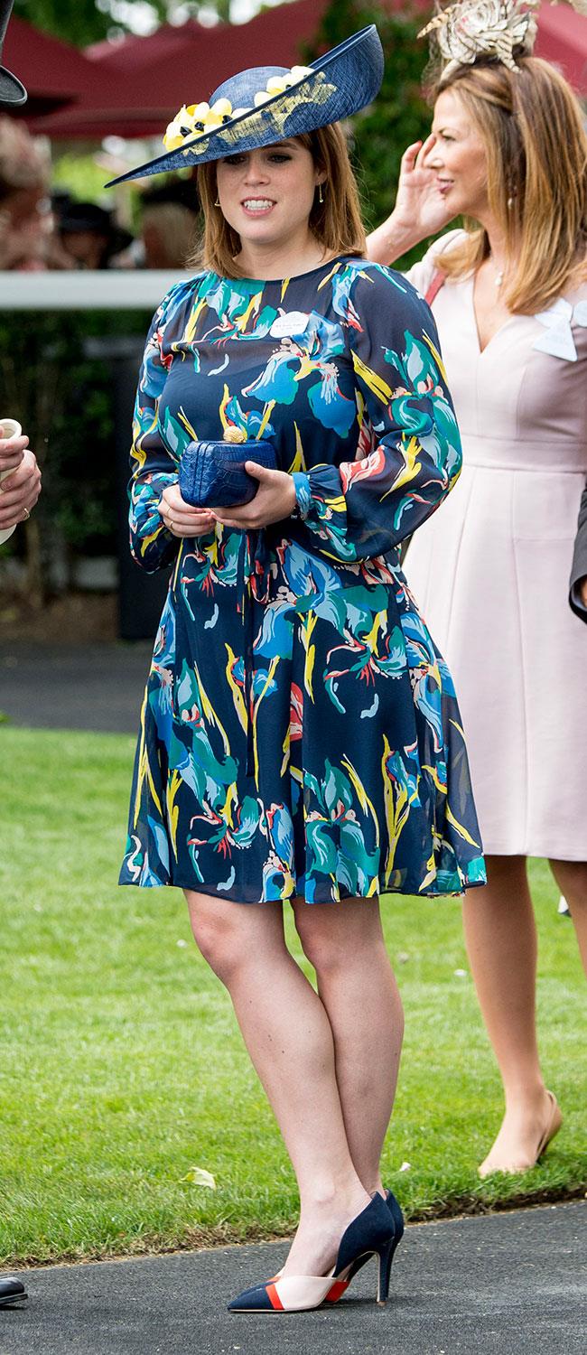 **19. Princess Eugenie.** It was all about floral patterns and hues of blue for the princess on day four.