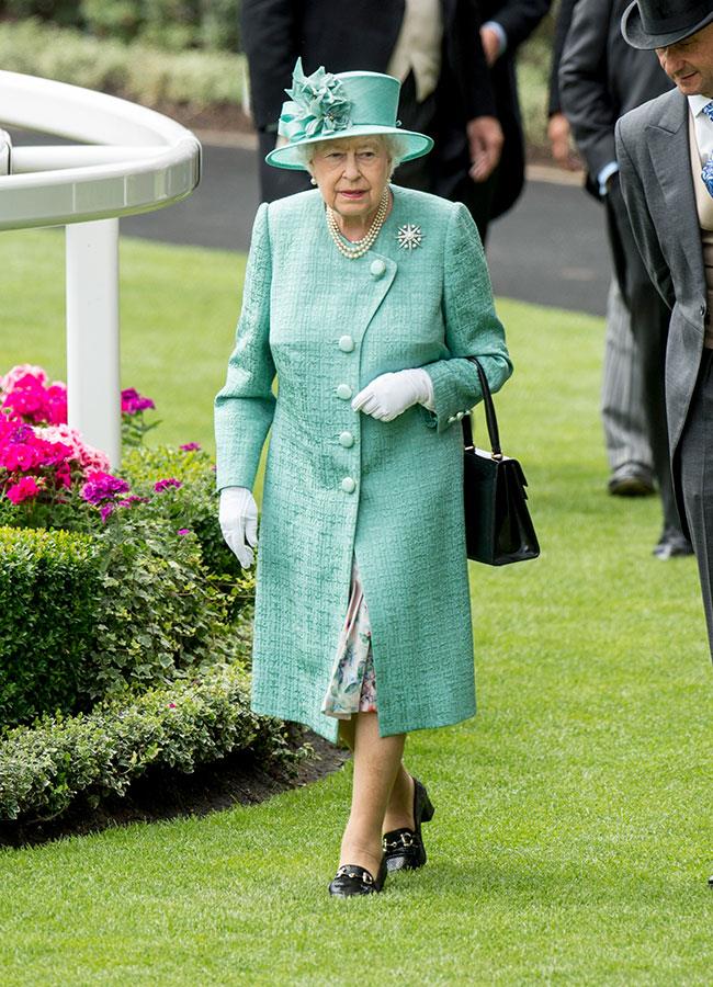 **10. Queen Elizabeth.** Day four called for pastel shades and sparkly jewels, and we're loving it!
