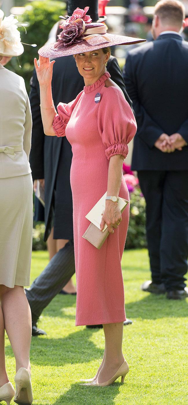 **3. Sophie, Countess of Wessex.** Her pretty in pink look for day two was the perfect balance between classic and modern. And that hat - just wow!
