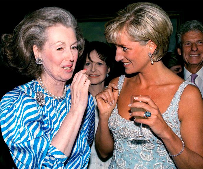 Diana, pictured with her stepmother Raine Spencer in New York in 1997 shortly before her death, was the life of the party.