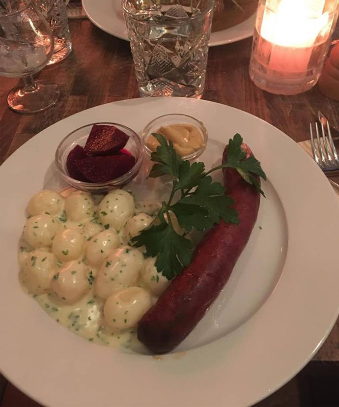Happiness in a plate. Swedish sosso and taters - you just can't go wrong!