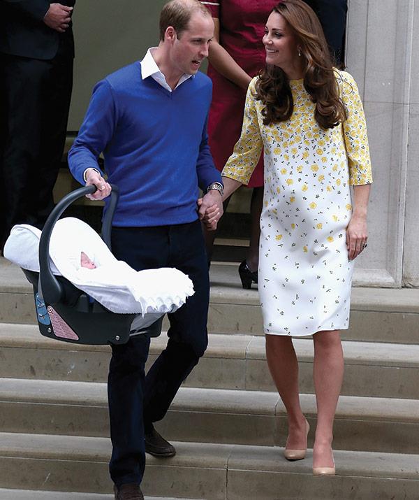 Like their new ray of sunshine, Princess Charlotte, the new mum glowed in this pretty yellow shift dress.