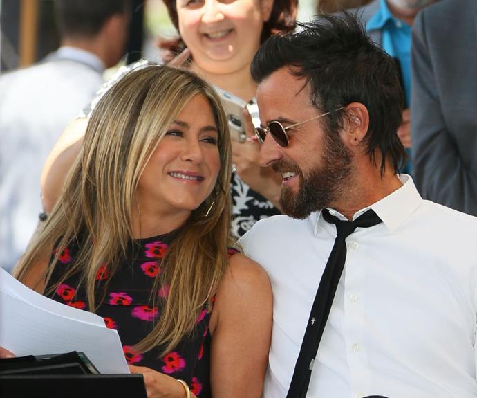 Jen and Justin, all loved up at their last public appearance back in July 2017 for Jason Bateman's induction ceremony for a star on the Hollywood Walk of Fame.