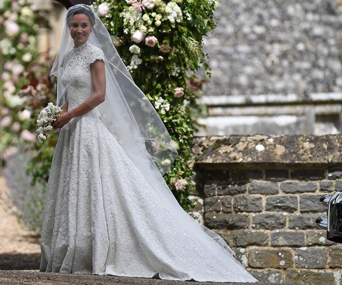 One of fashion's worst kept secrets - Giles Deacon was the visionary behind Pippa's stunning gown.