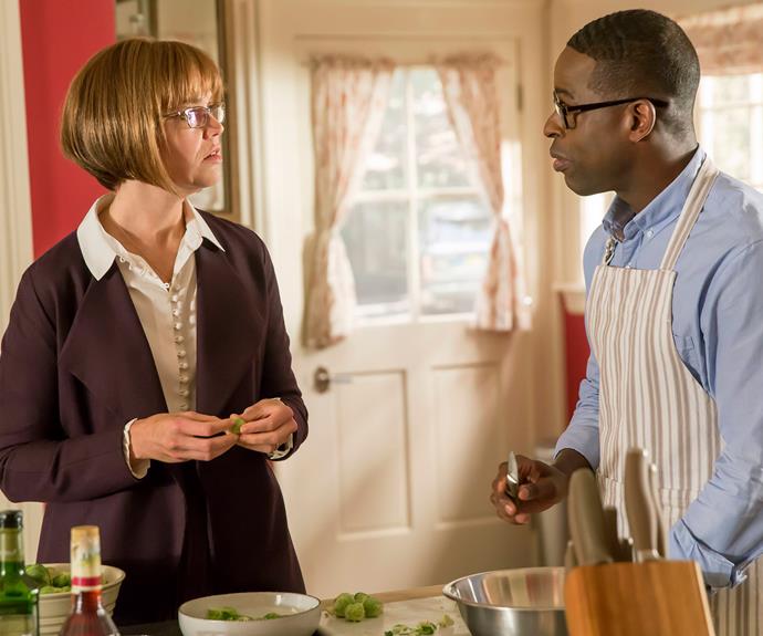 Mandy Moore and Sterling K. Brown on *This Is Us*.