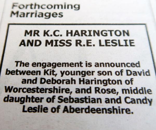 The couple announced their engagement in the paper.