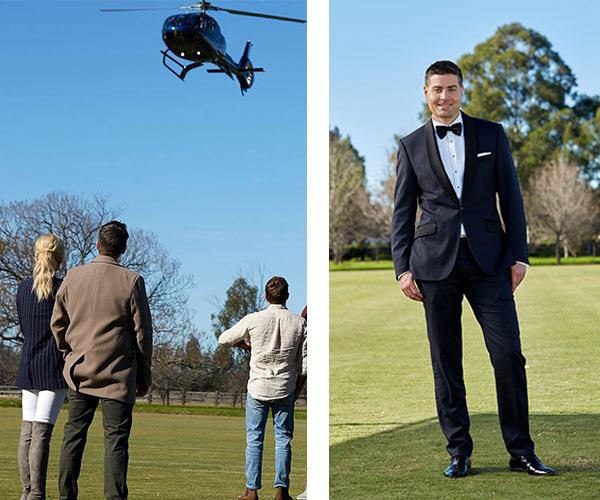 You really can't argue with a helicopter, a tux and champagne. Well played, Stu. Well played! **Relive their reunion in the player below. Post continues!**