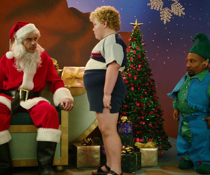 **Bad Santa (2003):** 
<br><br>
Santa's list is all about naughty and nice, so we had to include at least one misbehaved Christmas movie on ours. Don't feel guilty giggling at this dark comedy about a pair of con artists who dress as a mall Santa and elf to rip off surrounding stores.