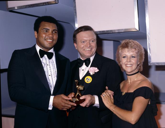 With legendary boxer Muhammad Ali at the Logies in 1979.