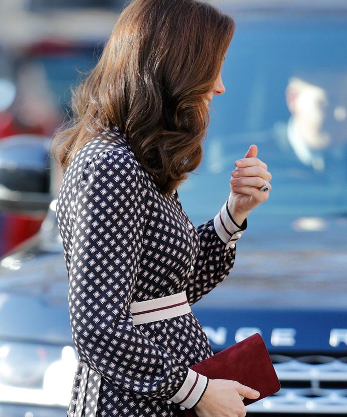 Kate's growing baby bump was visible in all its beautiful glory while visiting the Foundling Museum in London.