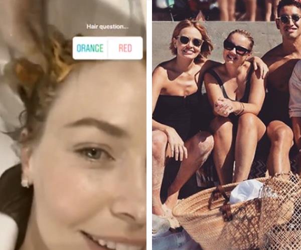 The 31-year-old teased her hair makeover when she asked her Instagram followers to vote for orange or red dye while she was at the salon. The celebrity hairstylist behind Lara's new look, Travis Balcke then posted a sunny snap of Lara debuting her newly dyed orange hair at the beach with friends.