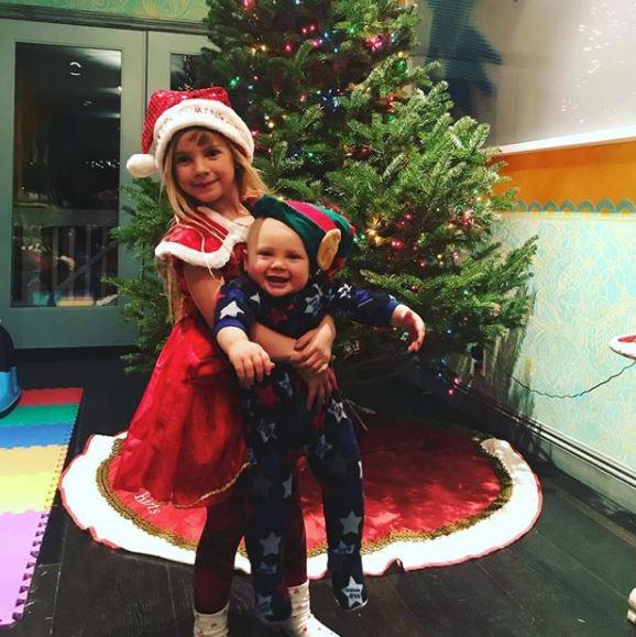 Pink shared this super-sweet picture of her kids, Willow and Jameson, as these two little cuties prepare for the December 25 festivities.