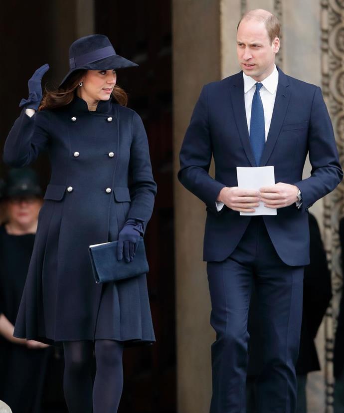 In the navy: The Cambridges LOVE blue in every shade!