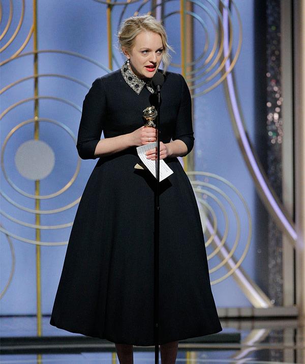 Elizabeth Moss picks up the Best Performance by an Actress in a Television Series - Drama for *Handmaid's Tale*.