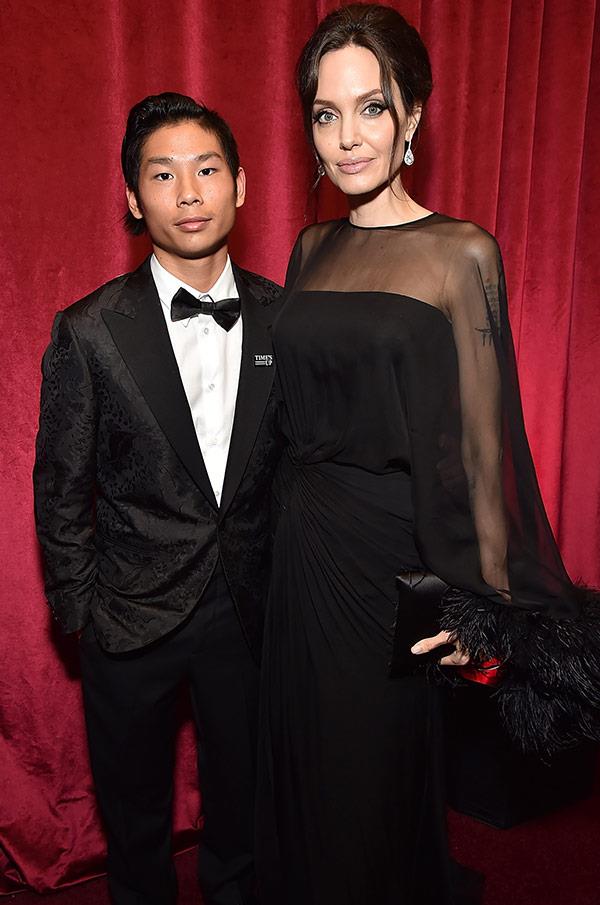 Angelina Jolie and her date for the night, son Pax.