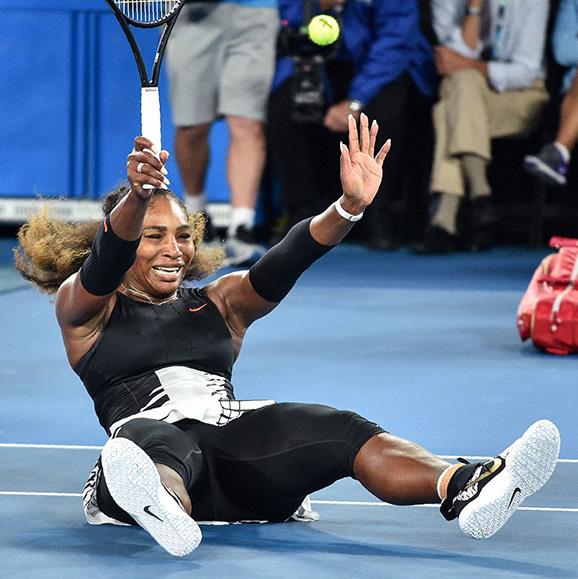 Serena Williams at 8-weeks pregnant and making history winning her 23rd Grand Slam.
