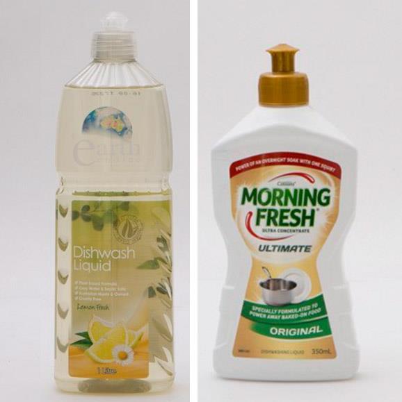 Earth Choice washing detergent was slammed by Choice who claim it is 'less effective than water', while Morning Fresh came out on top.