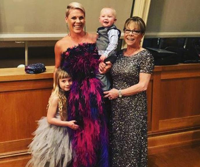 Pink with her mum, Judith, Willow and her youngest, Jameson Moon Hart.