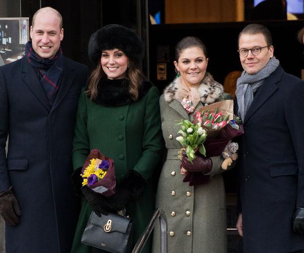 Crow Princess Victoria and Prince Daniel accompanied the beloved duo as they walked the city's cobbled streets to Stortorget.