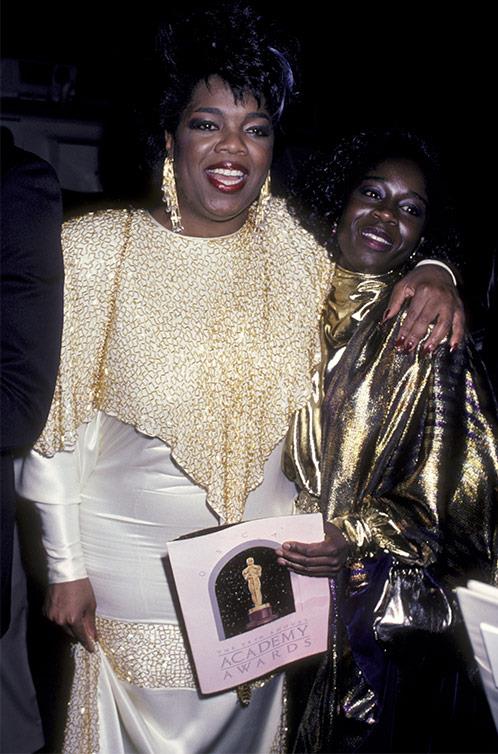 Oprah didn't try on her dress til the night and had to be pushed into it.