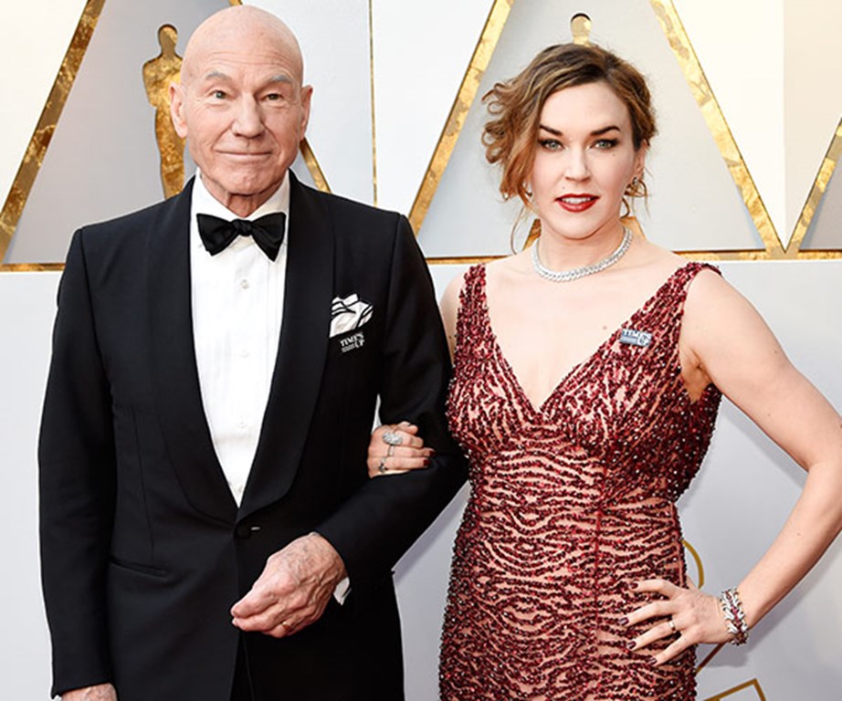 Patrick Stewart is his co-star and Sunny Ozell date for the night!