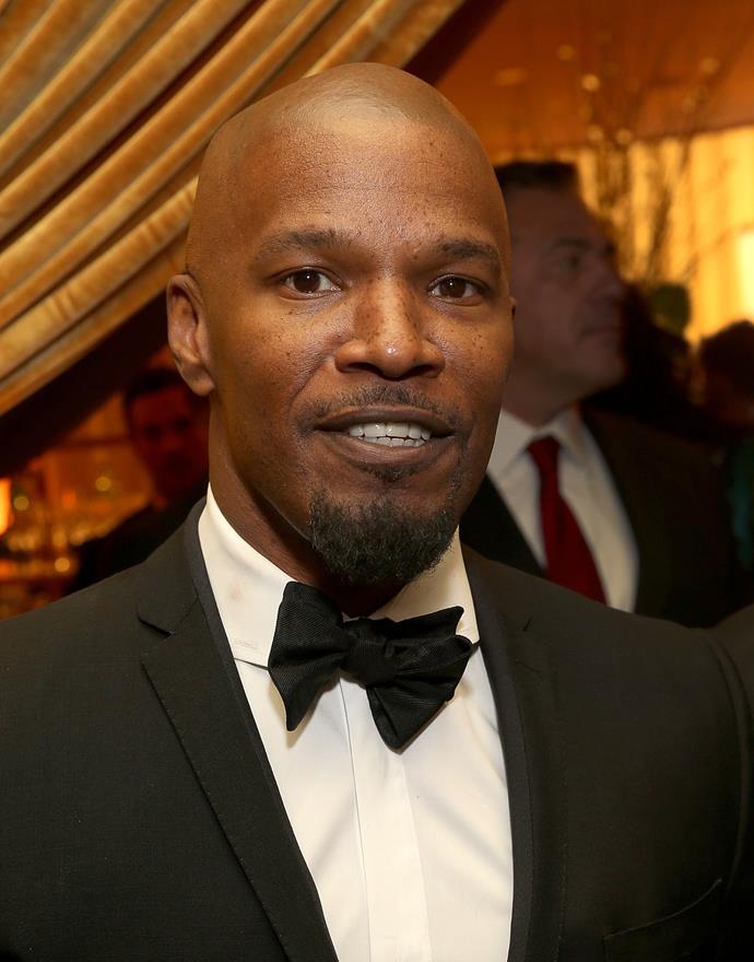 Jamie Foxx attends Byron Allen's Oscar Gala Viewing Party to Support The Children's Hospital in Los Angeles, sponsored by Heineken... but where is Katie?