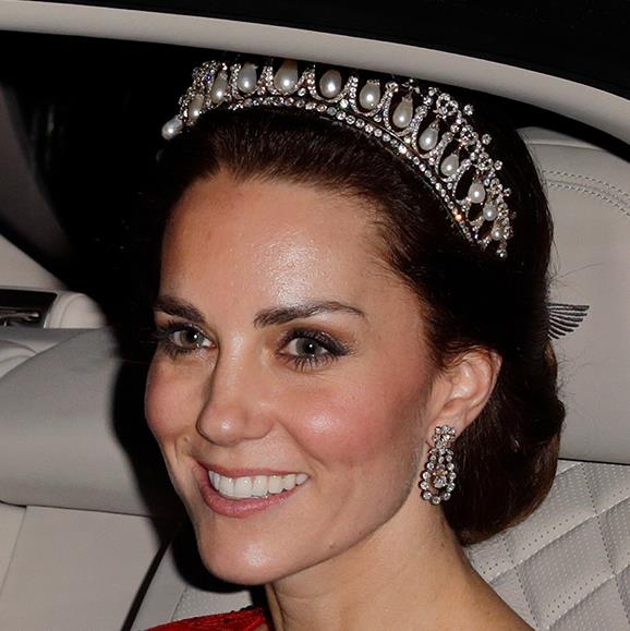 The Duchess Of Cambridge wore the tiara to the Diplomatic Reception at Buckingham Palace in 2016.