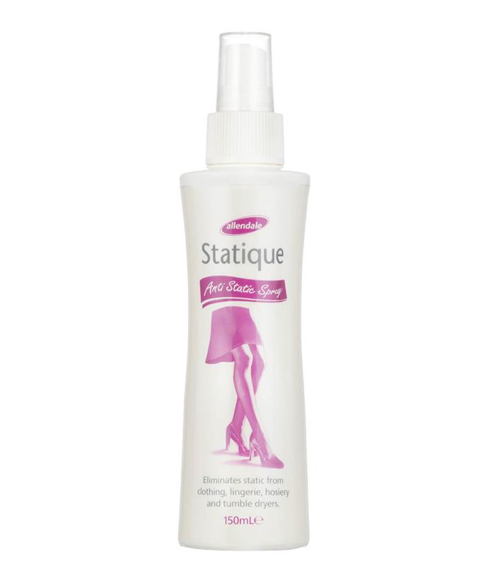 For pesky skirts that insist on sticking to your legs (and other unflattering places), keep this in reach. A few spritzes and you can kiss static goodbye. If you're downsizing to a small bag, just decant a little bit into a travel spray.<br><br>[Birch Statique Spray](https://www.spotlightstores.com/sewing-fabrics/haberdashery/garment-care/birch-statique-spray/p/80054559?gclid=Cj0KCQjw7Z3VBRC-ARIsAEQifZSn7S6_X4MfVOOacJaDcpF3cUyQ1TtMd2iX7Ru5nMTMRnP5k6lQoHsaAjZWEALw_wcB|target="_blank"|rel="nofollow"), $12.99