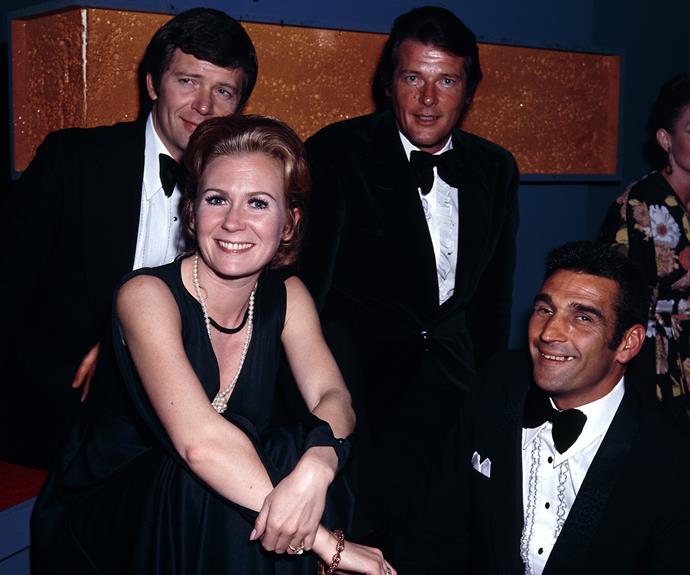 **Roger Moore**
<br><br> 
*Bond* actor Roger Moore made an appearance at the 1972 *TV WEEK* Logies awards. No word on whether he ordered a martini shaken, not stirred…