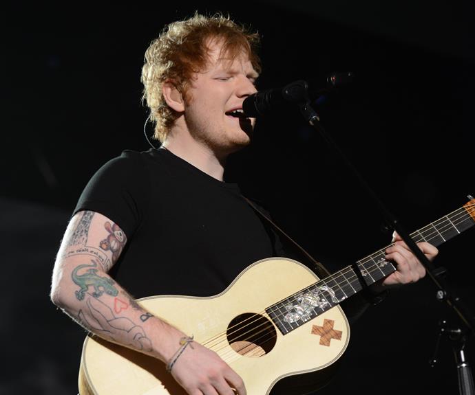 **Ed Sheeran**
<br><br> 
The English crooner took to the stage to perform his hit single "Sing". He wasn't the only big performer in 2014 – our very own Kylie Minogue took to the stage as well!