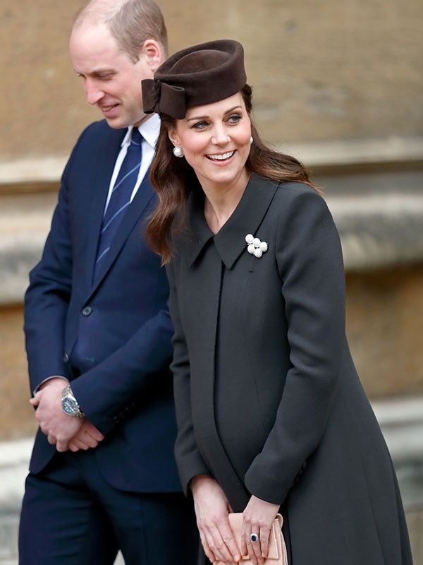 Kate made a surprise appearance at the Easter service while she was pregnant with Prince Louis last year. *(Image: Getty)*