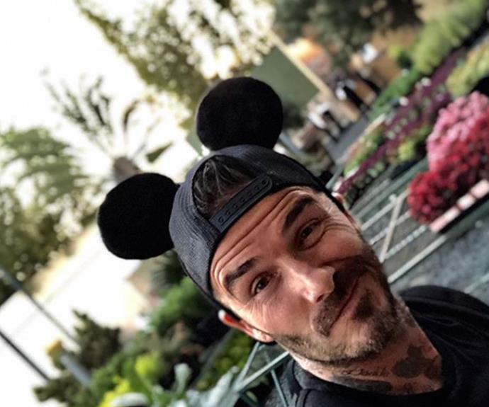 David embraced the spirit of the happiest place on earth with an iconic Mickey Mouse hat. 