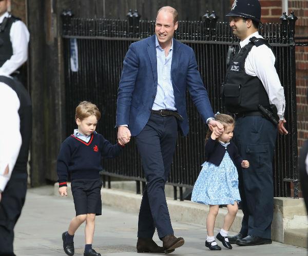 Prince William absolutely beamed as made the quick appearance with two of his three kids.