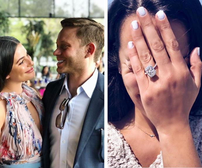 Lea Michele has found love again. The Glee star announced her engagement to boyfriend Zandy Reich (president of clothing company AYR) on Instagram on Saturday, posting a photo of herself with her blinged-out left hand on her face. "Yes," the 31-year-old captioned the snap. It's been a rough few years for the brunette beauty, who tragically lost her ex-boyfriend, Cory Monteith to a combination alcohol and heroin overdose back in 2013.