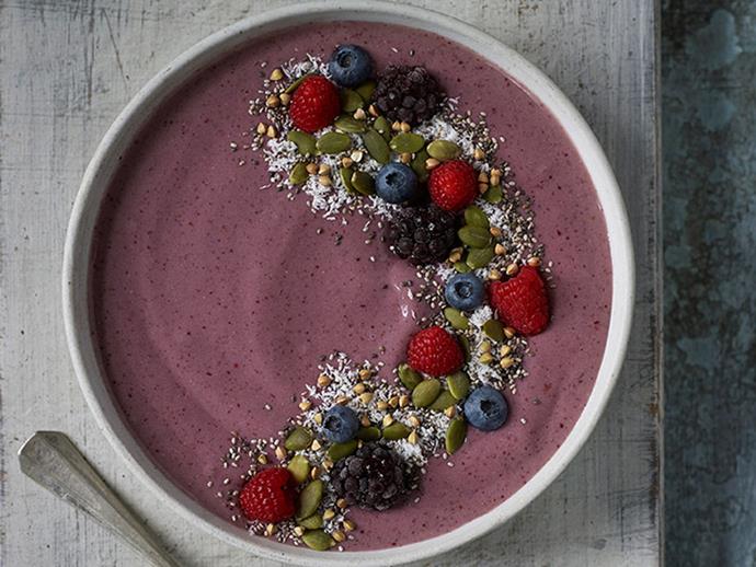 **[Berry smoothie bowl](http://www.foodtolove.com.au/recipes/berry-smoothie-bowl-34793|target="_blank"):** Chuck all the ingredients in, blend and you've got yourself one helluva nutritious and beautiful breakfast loaded with berry and banana goodness.